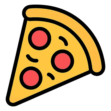 color outline icon of a pizza slice sticker
