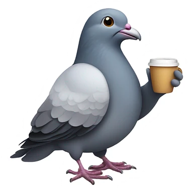 Pigeon holding a cup of coffee  sticker