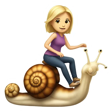 Caucasian Woman riding a snail sticker