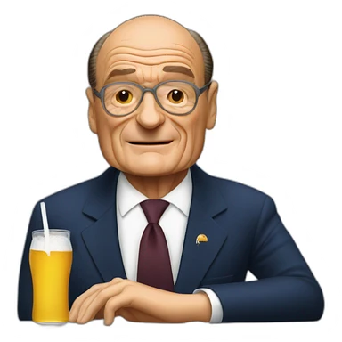 Jacques Chirac drinking a Corona sticker