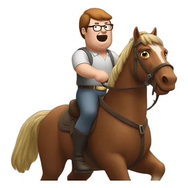 peter griffin riding a horse sticker