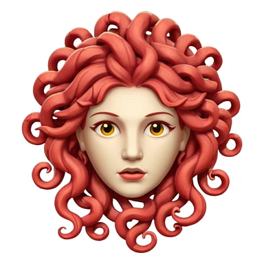 statue head medusa red hair sticker