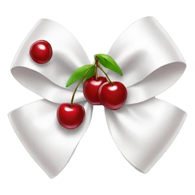 White bow with cherry sticker
