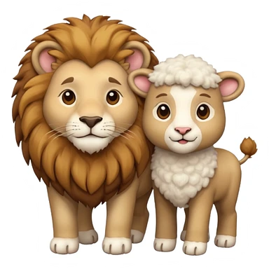 Lion and lamb cute sticker
