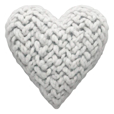 White knitted heart sticker