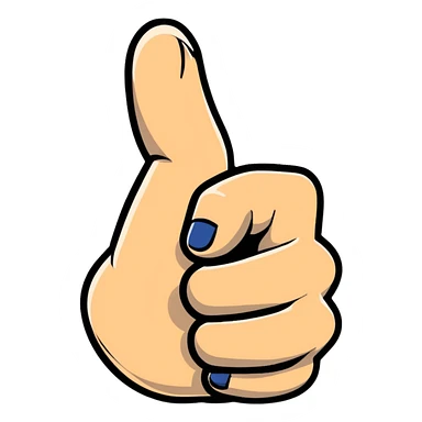 5 star review with thumbs up sticker