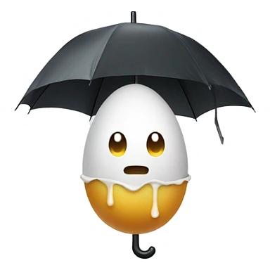 Egg covered by an umbrella from rain sticker