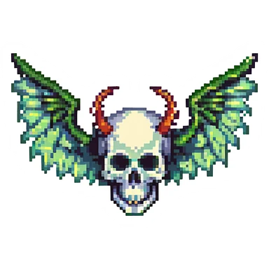 skull with dragon wings sticker