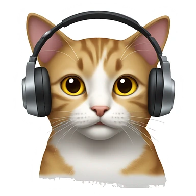 Cat with earphones sticker