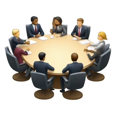 business people sitting at a round table  sticker