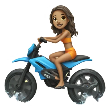 Girl aquabike sticker