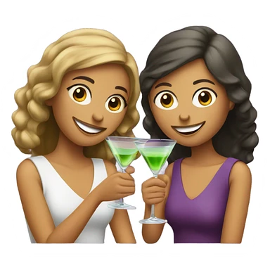 two girls sipping martinis sticker