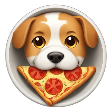 dog bowl with pizza inside sticker