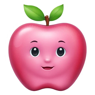 baby pink colored clear apple without eyes or mouth  sticker