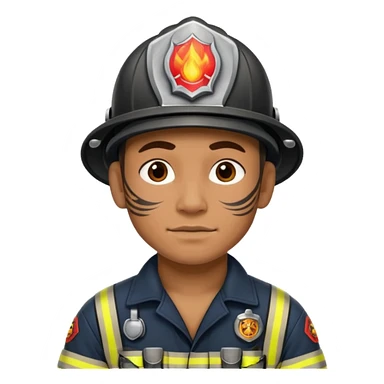 fireman with tribal tattoo sticker