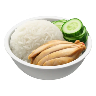 Chicken rice with cucumber on side sticker