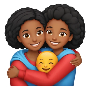 Two black girls hugging  sticker