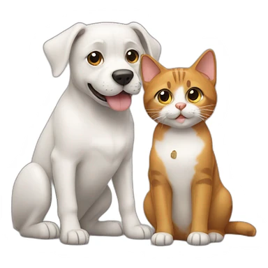 Dog with a cat sticker
