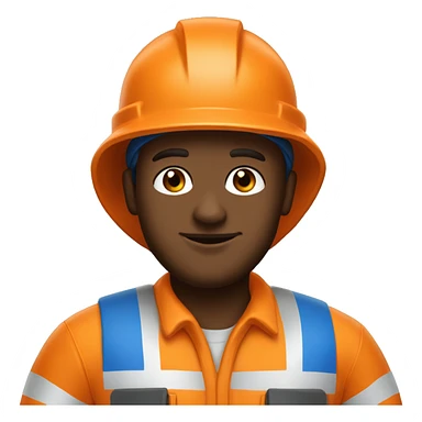 the oilman in orange uniform and blue helmet sticker
