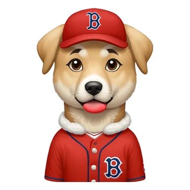 Anatolian Shepherd wearing a Red Sox jersey  sticker