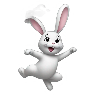 bunny , dancing, cloud sticker