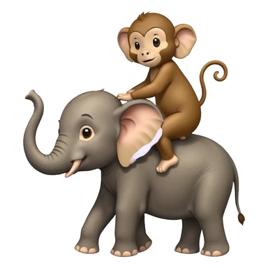 Elephant on monkey  sticker