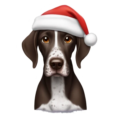 German shorthair with santa hat sticker