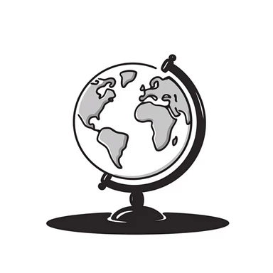 A hand-drawn Earth globe with simple continent outlines sticker