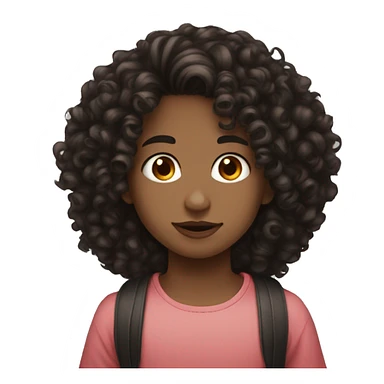 Boy black curly with light skin hair kissing cherry hair girl sticker