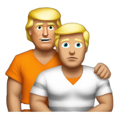 Donald trump in prison with his cellmate sticker