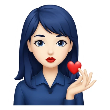 Navy blue kiss, navy hair sticker
