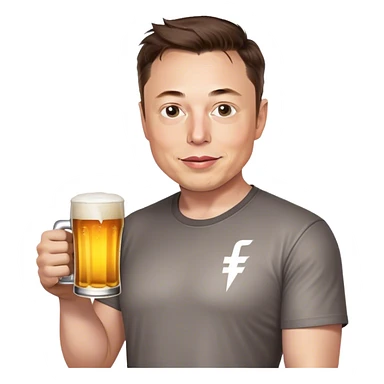 elon musk with beer sticker