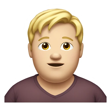 Obese, young male, blonde-haired sticker