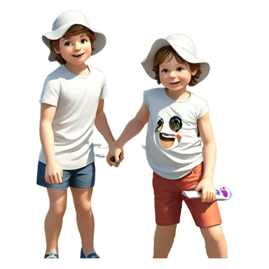 playful boy in sunny outdoors sticker