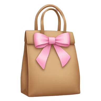 Brown bag with pastel pink bow sticker
