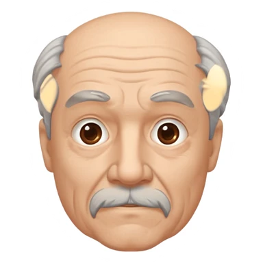 An older man with a gray goatee sticker