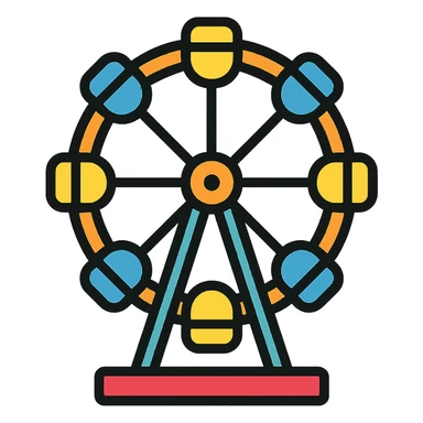 modern look icon of an amusement park wheel ride sticker