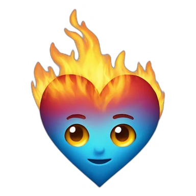 heart on fire sticker