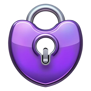 Holographic and glassmorphic dark purple lock sticker