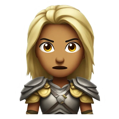 warrior angry face woman sticker