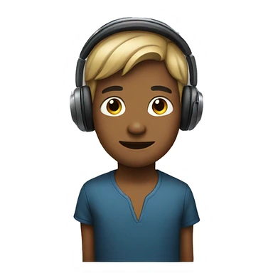 A boy with headphone sticker