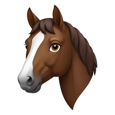 dark brown horse with white line from nose to eyes sticker