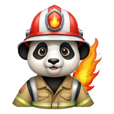 Panda wearing a fire helmet  sticker