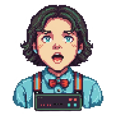 surprised streamer with retro vibes sticker