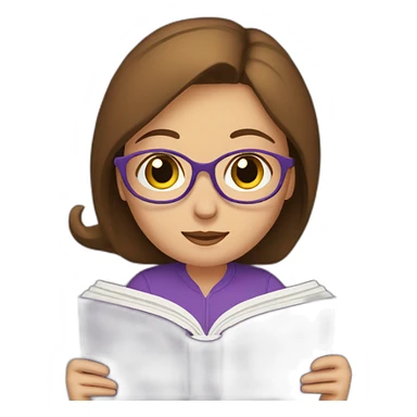 brown-medium-hair-girl-wearing-purple-blause-reading-a-book sticker