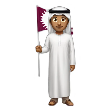 Arabic men holding Qatar flag sticker