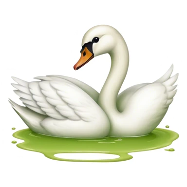 Swan drinking matcha  sticker