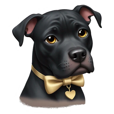 black pitbull with a bow sticker