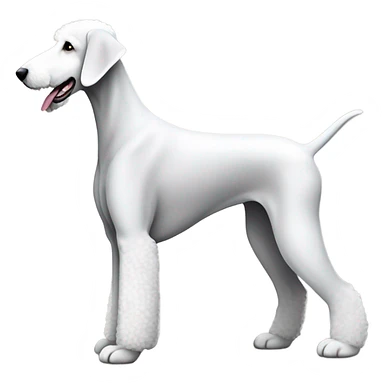white beddlington terrier from the side pov sticker