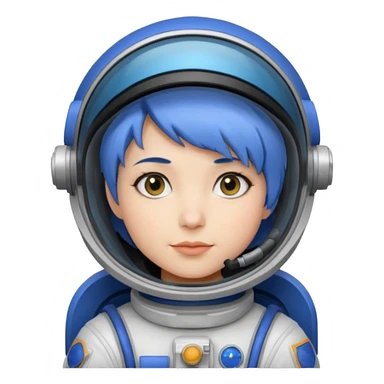 Female astronaut with short blue hair sticker